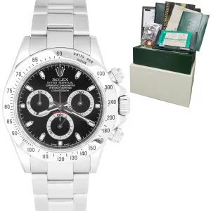 2003 UNPOL. Rolex Daytona Cosmograph Black Stainless Steel 40mm Watch 116520 B P