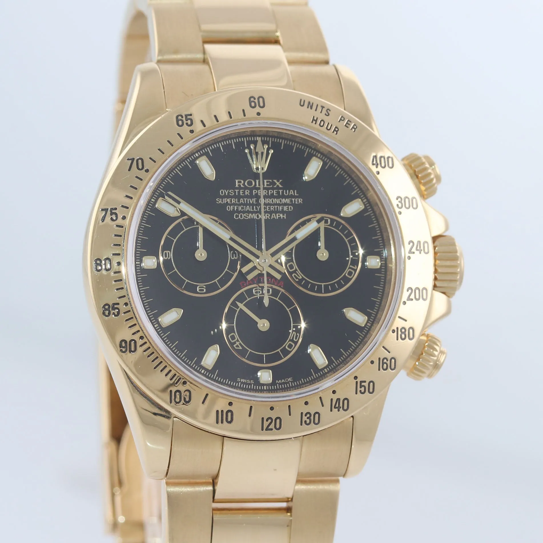 2008 MINT Rolex Daytona Cosmograph 116528 Black Dial 18K Yellow Gold 40mm Watch