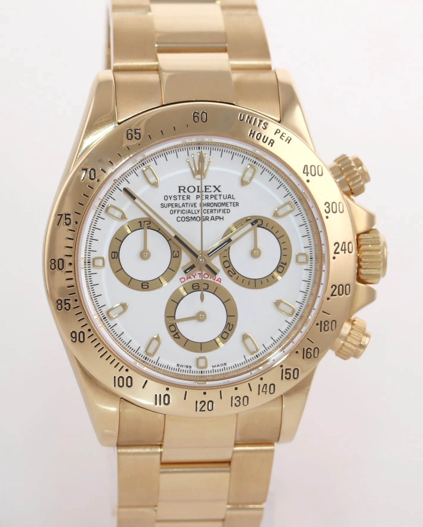2009 PAPERS Rolex Daytona 116528 White Dial New Buckle 18k Gold 40mm Watch Box