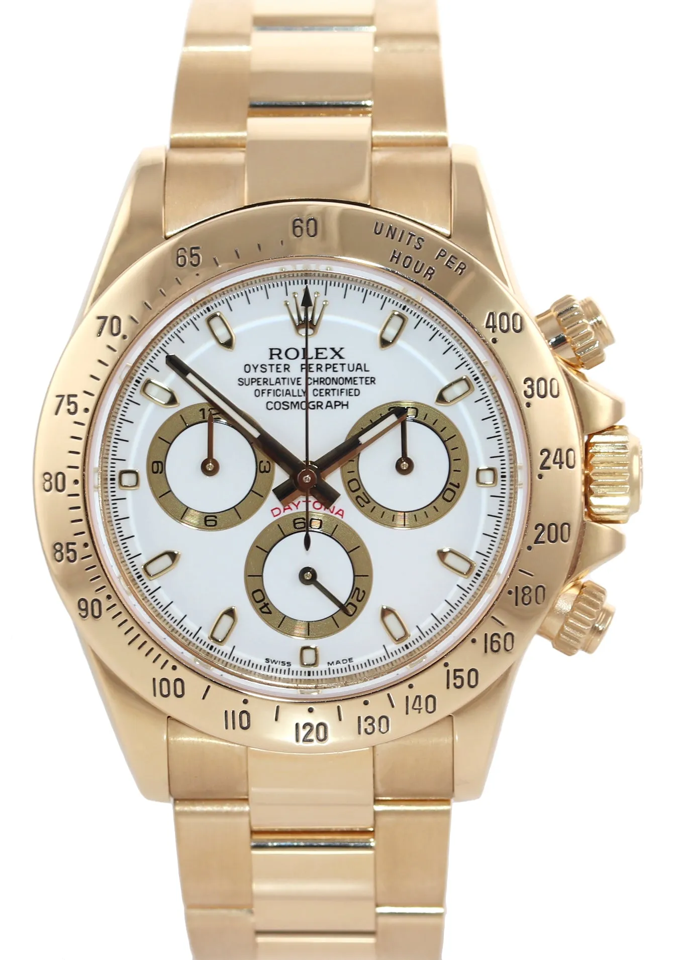 2009 PAPERS Rolex Daytona 116528 White Dial New Buckle 18k Gold 40mm Watch Box