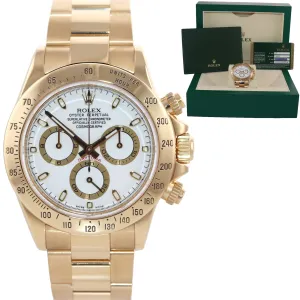 2009 PAPERS Rolex Daytona 116528 White Dial New Buckle 18k Gold 40mm Watch Box
