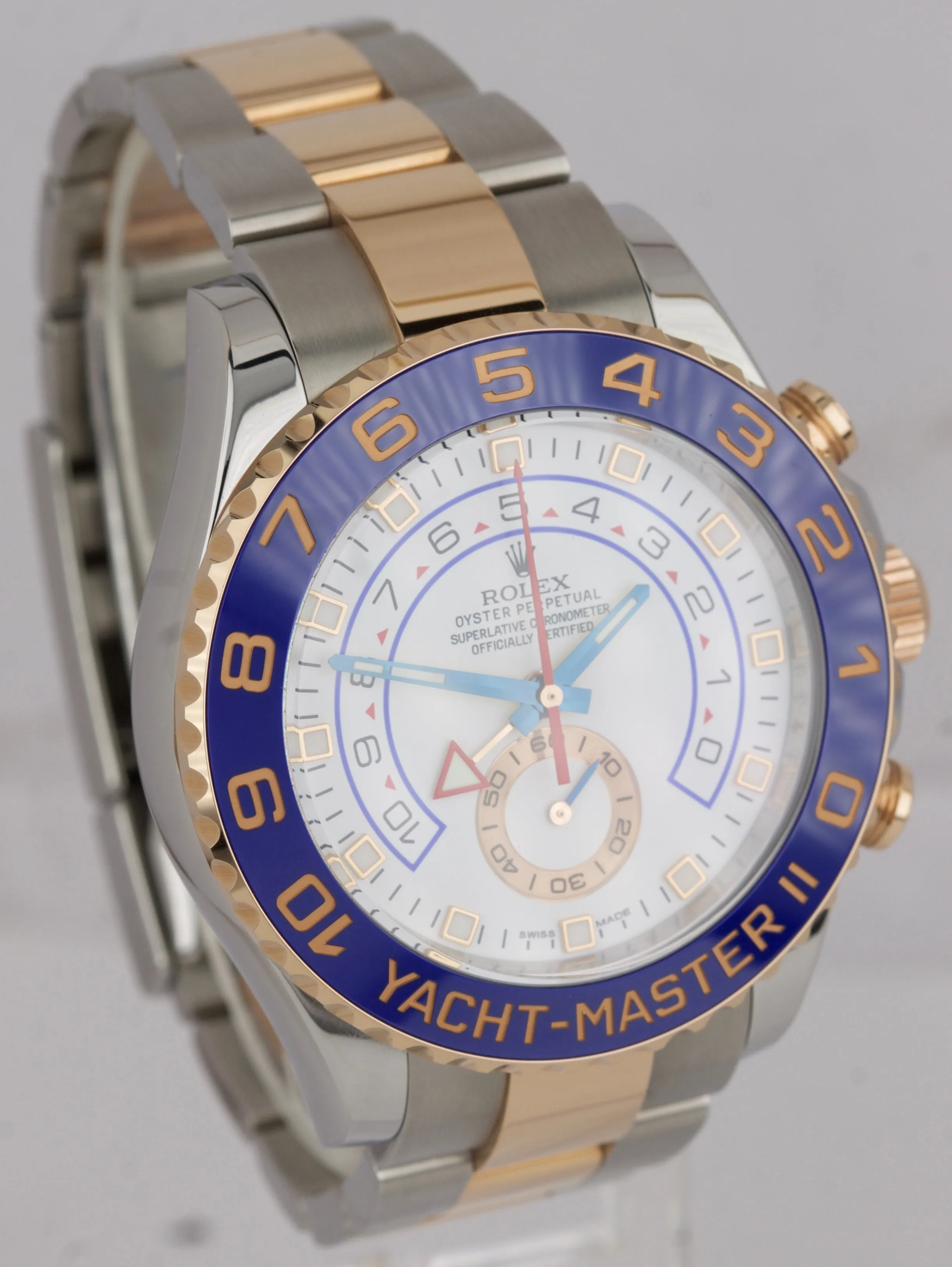 2018 MINT Rolex Yacht-Master II 44mm Two-Tone Rose Gold Ceramic Watch 116681 B P