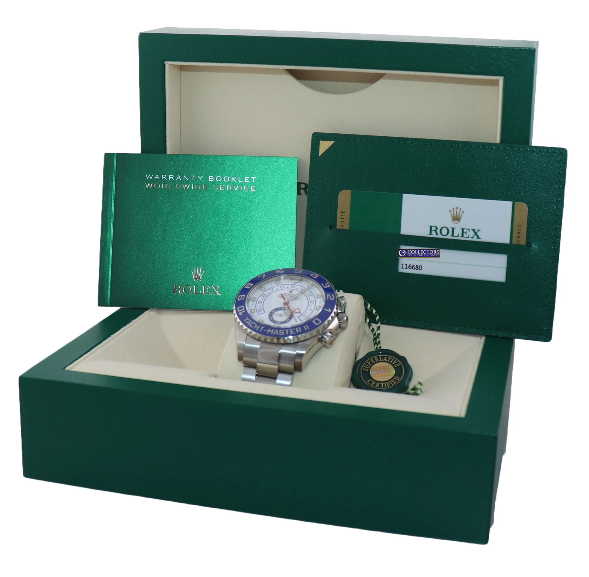 2019 PAPERS Rolex Yacht-Master 2 NEW HANDS Steel Blue 116680 Watch Box