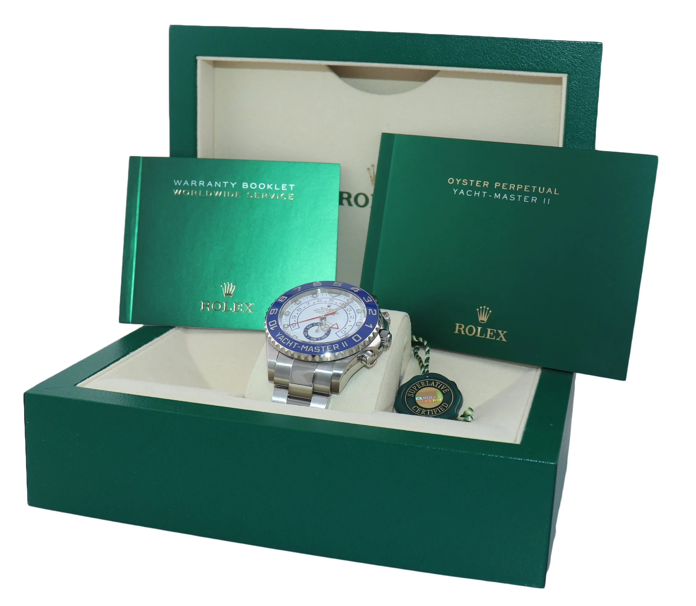 2019 PAPERS Rolex Yacht-Master 2 NEW HANDS Steel Blue 116680 Watch Box