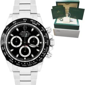 2022 JULY Rolex Daytona Cosmograph Black Steel Chronograph Watch 116500 LN
