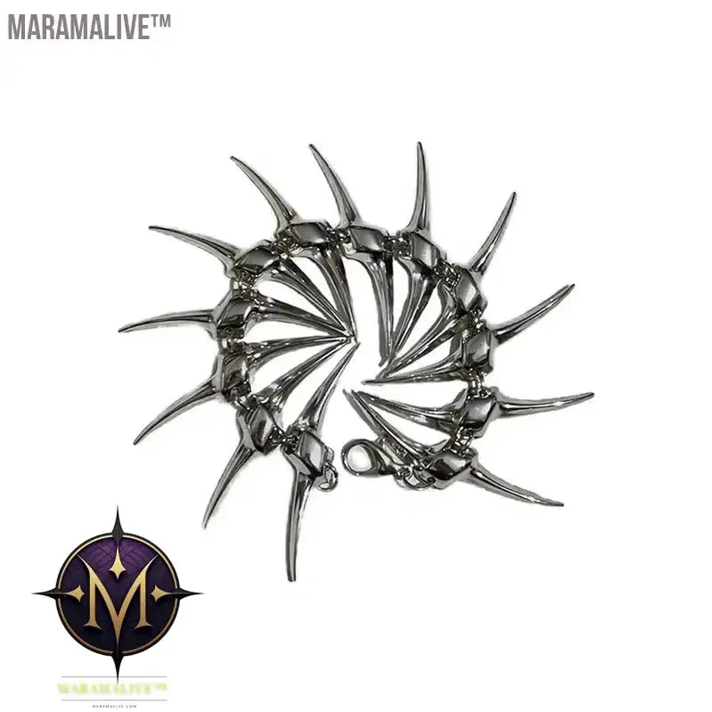 2023 New Bracelet Thorny Spine Punk Super Cool Unisex Wolf Tooth Trendy Metal Bangle Choker for Women Men Couple Party Jewelry