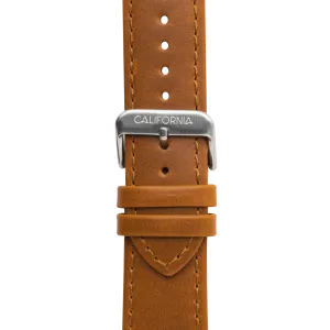 22mm Leather Brown Silver