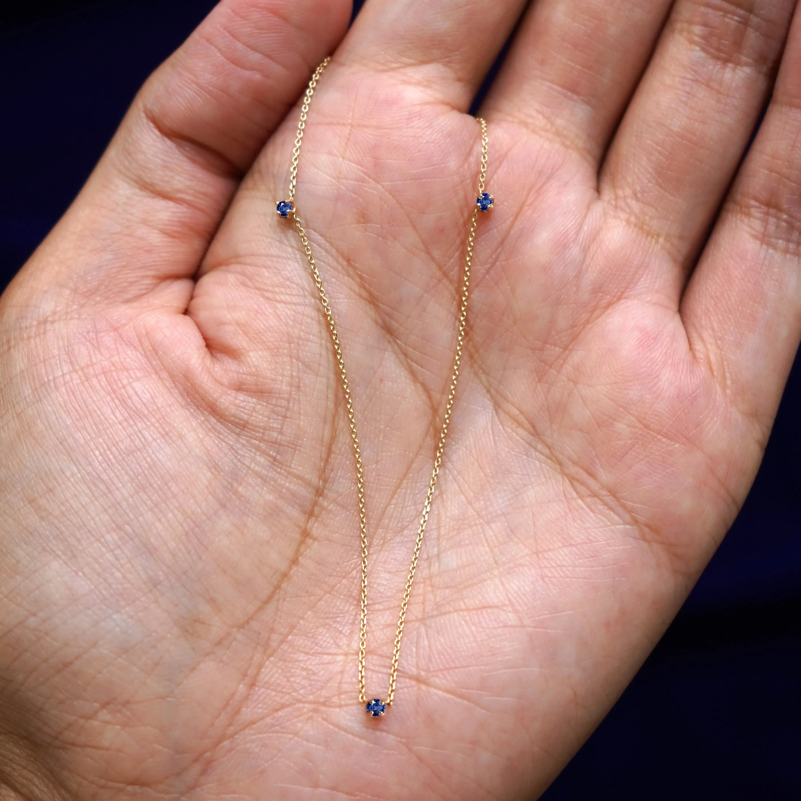 3 Gemstone Cable Necklace