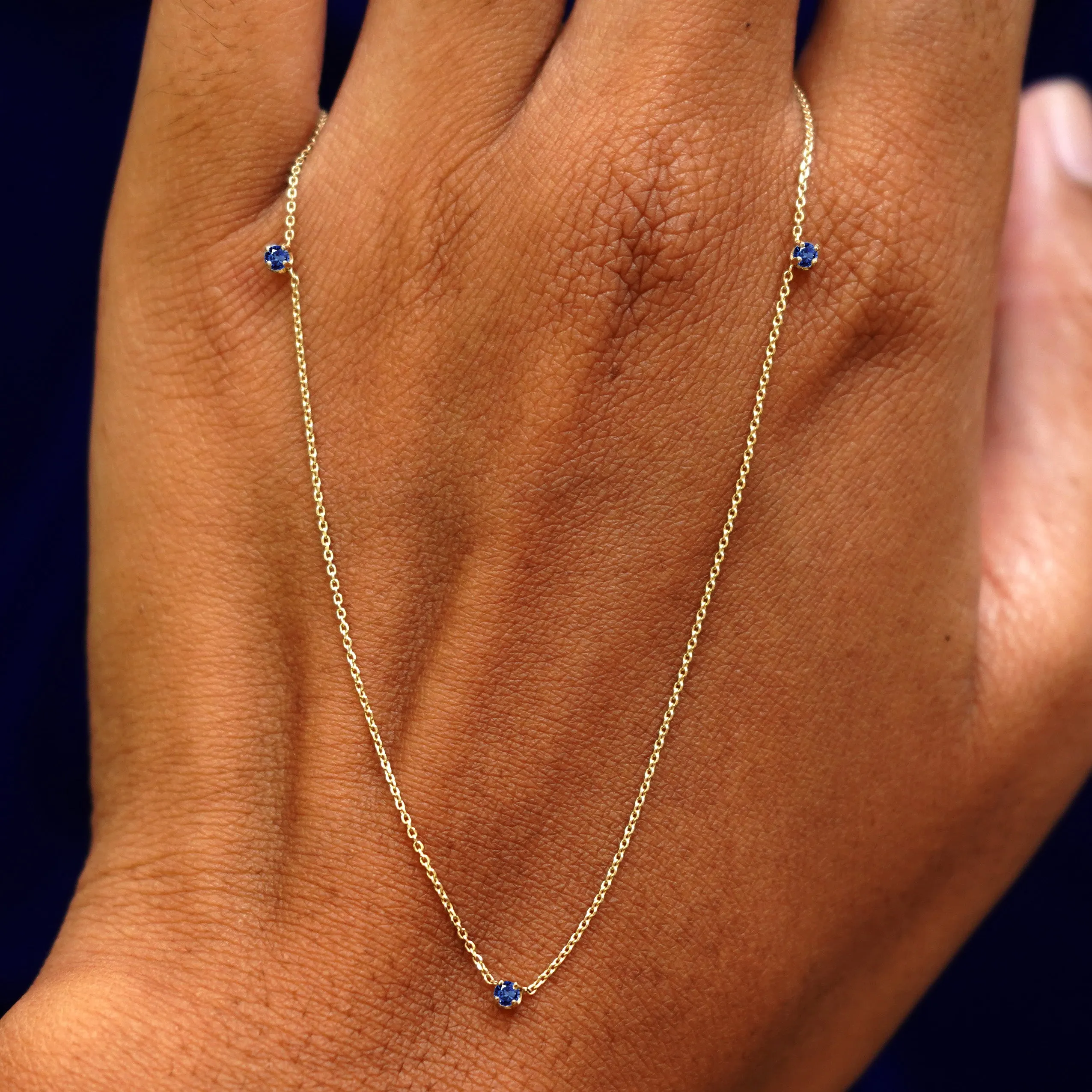 3 Gemstone Cable Necklace