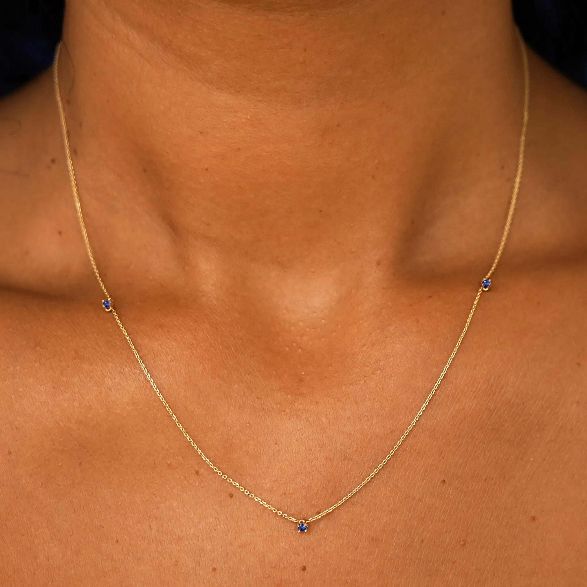 3 Gemstone Cable Necklace