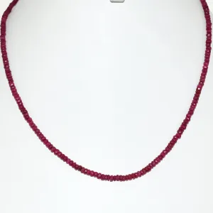 3.5 mm Ruby Gemstone Necklace In Yellow Gold Clasp