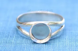 3mm Bezel Sterling Silver Split Shank Ring Band Ring blank