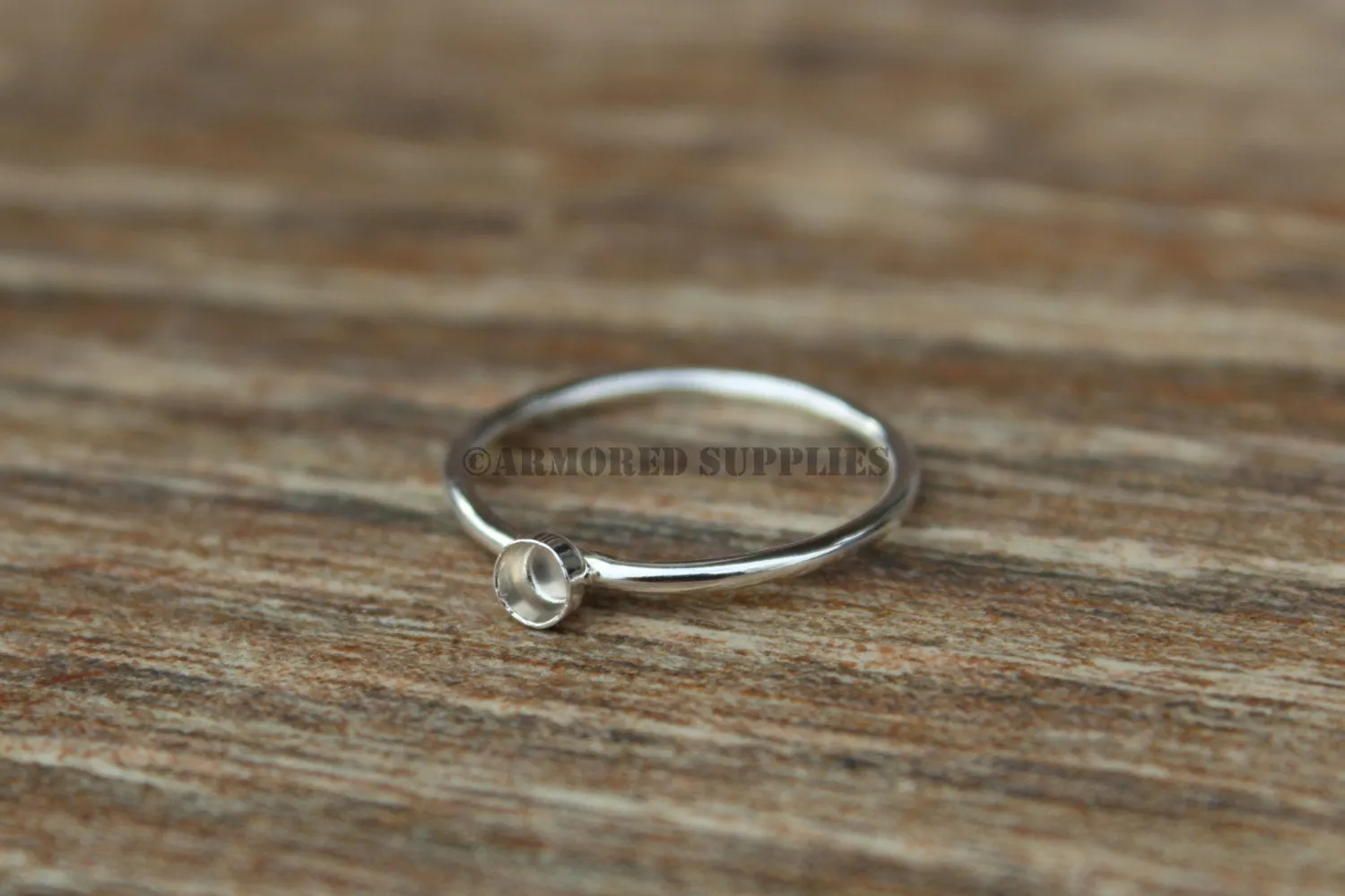 3mm Round Bezel Ring blank Silver