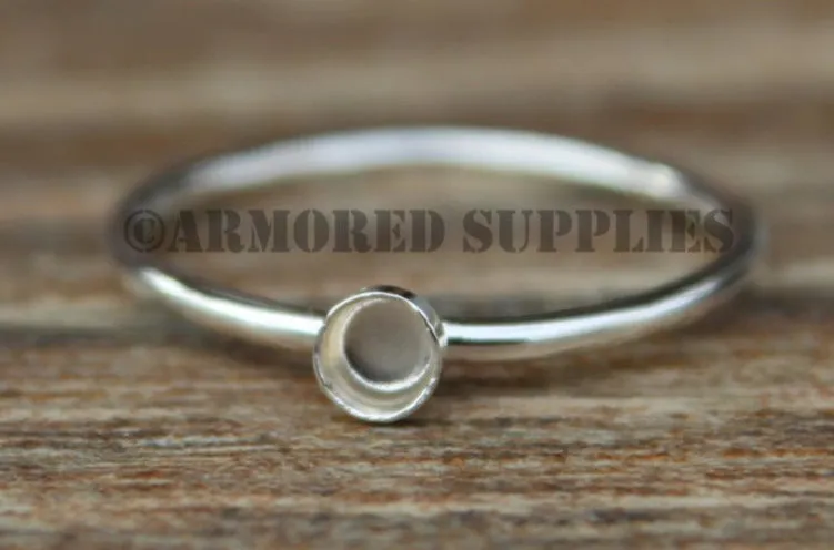 3mm Round Bezel Ring blank Silver