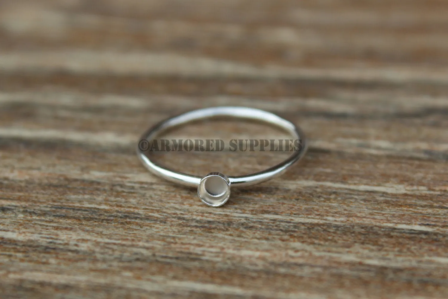 3mm Round Bezel Ring blank Silver