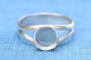 4mm Bezel Sterling Silver Split Shank Band Ring blank