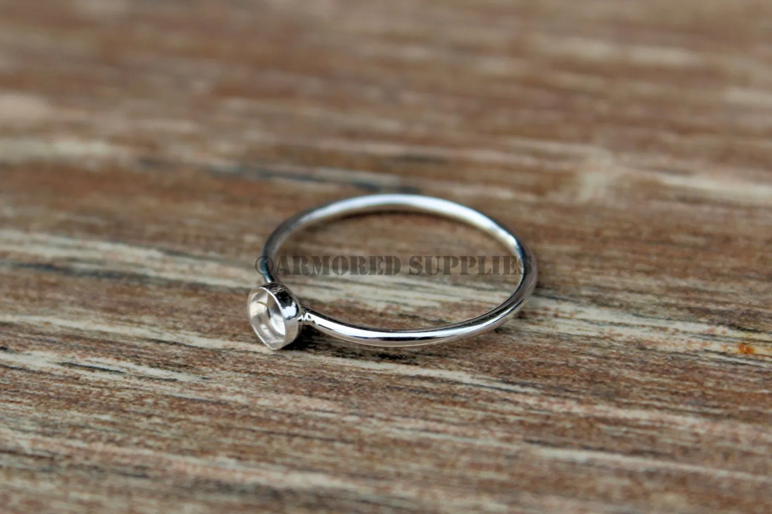 4mm Round Bezel Ring blank Silver
