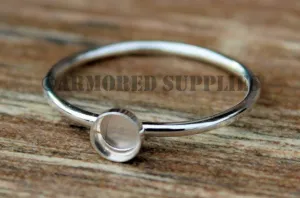 4mm Round Bezel Ring blank Silver