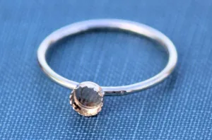 4mm Serrated Bezel Ring blank Silver