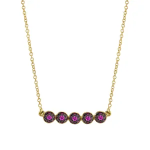 5 Point Pave Ball Necklace