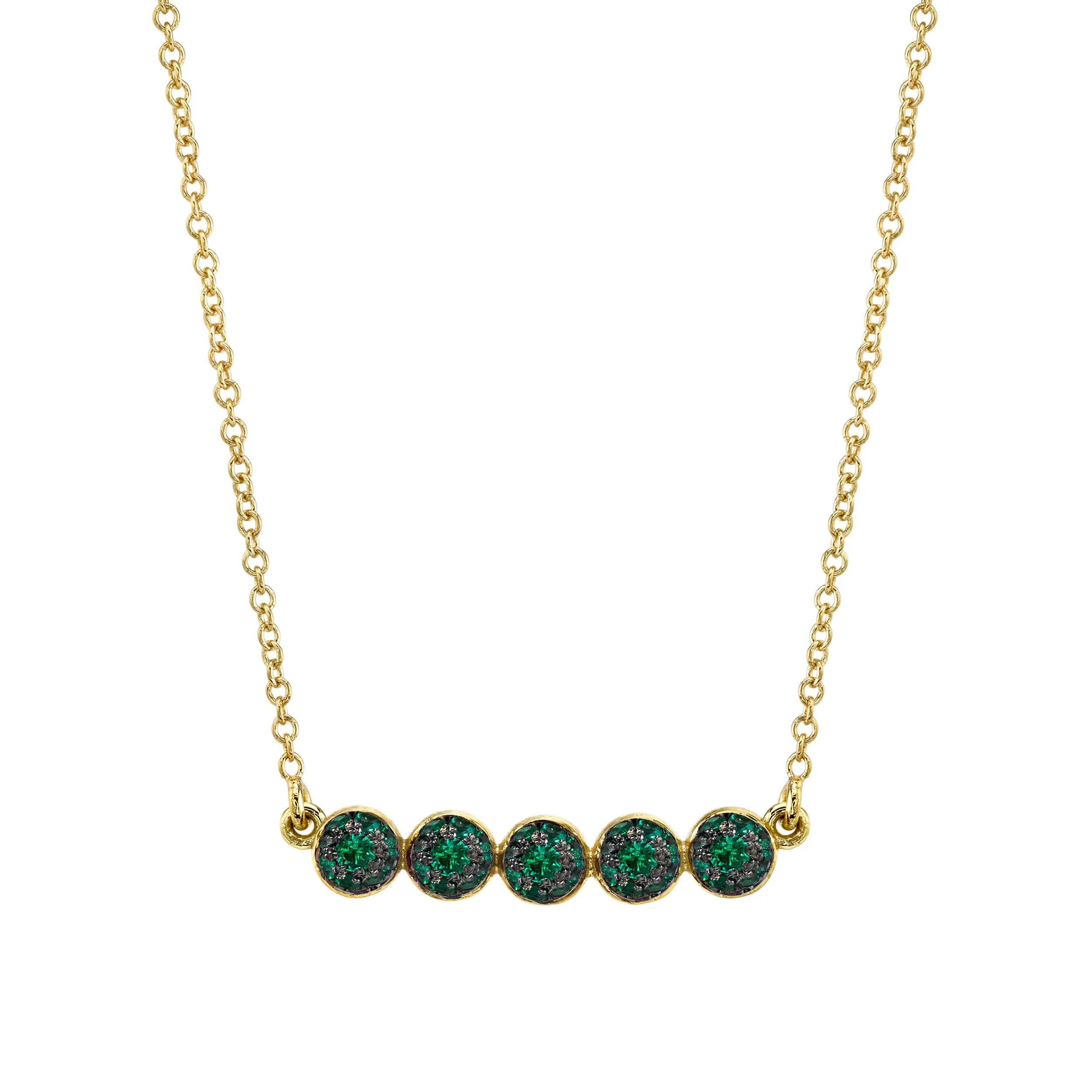5 Point Pave Ball Necklace