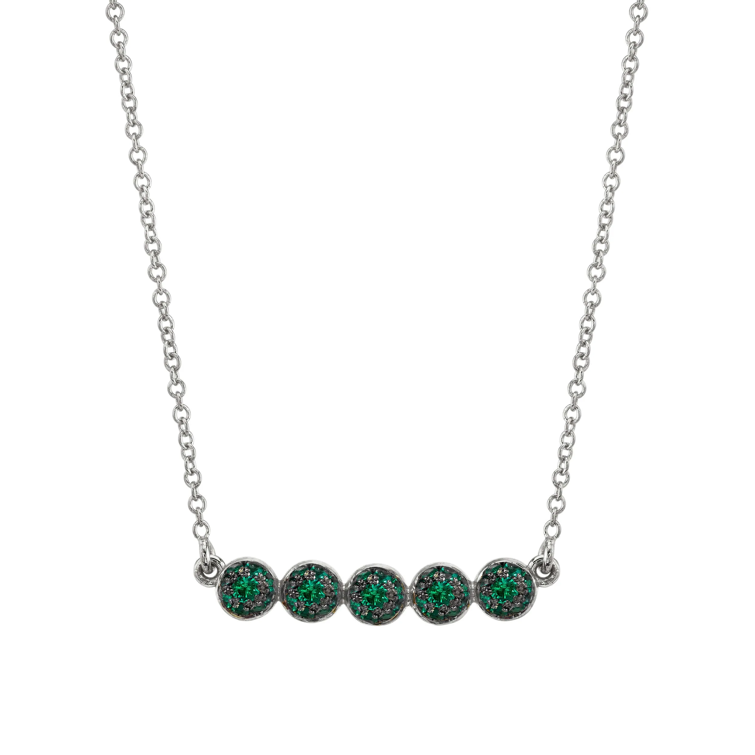 5 Point Pave Ball Necklace