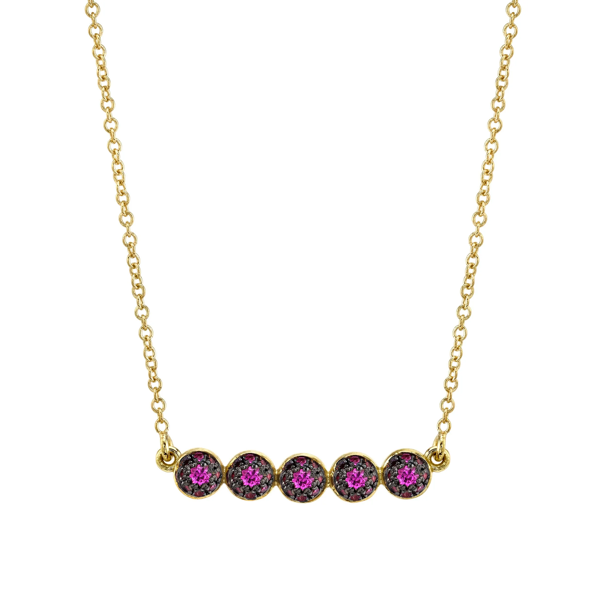 5 Point Pave Ball Necklace