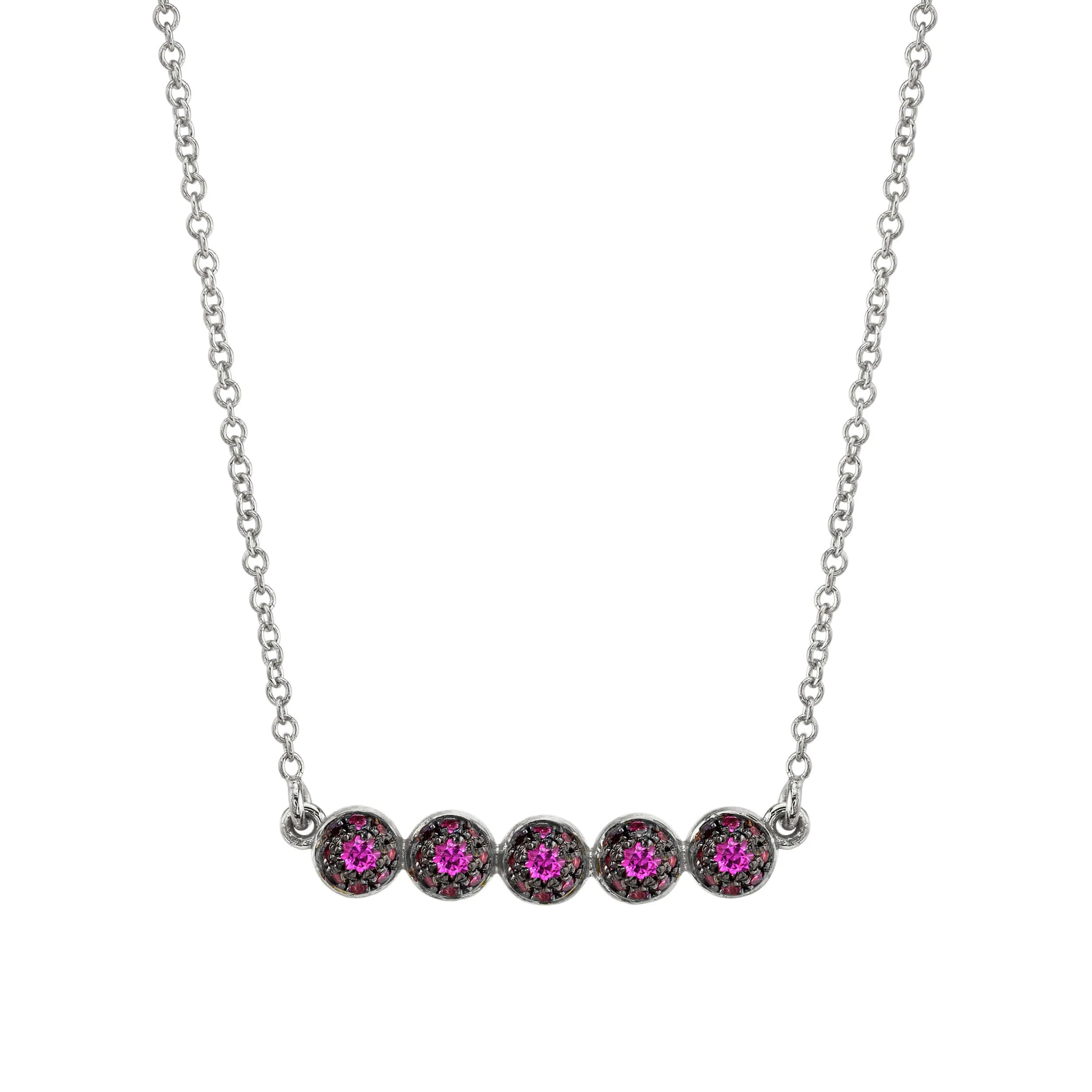 5 Point Pave Ball Necklace