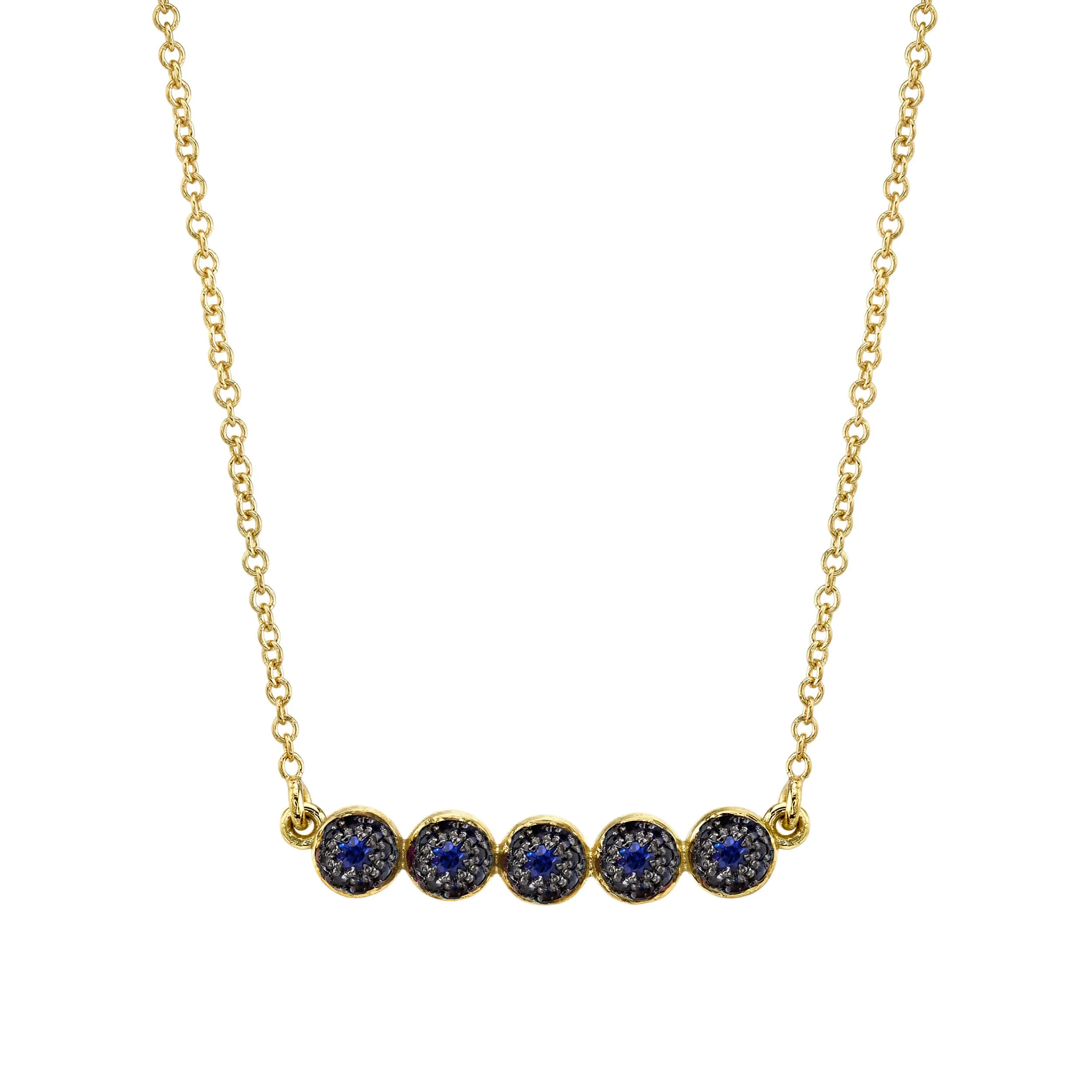 5 Point Pave Ball Necklace