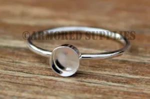5mm Round Bezel Ring blank Silver