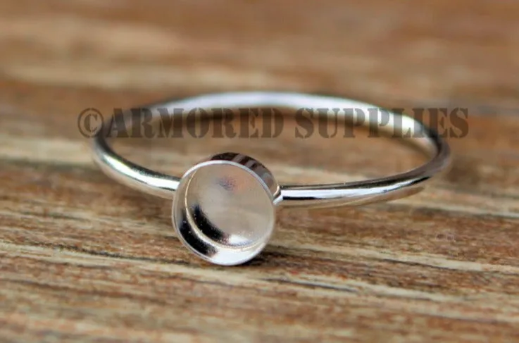 5mm Round Bezel Ring blank Silver