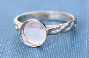 5mm Round Silver Celtic Infinity Bezel Cup Ring blank
