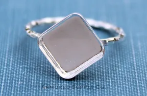 6mm Square Bezel Checkered Ring blank