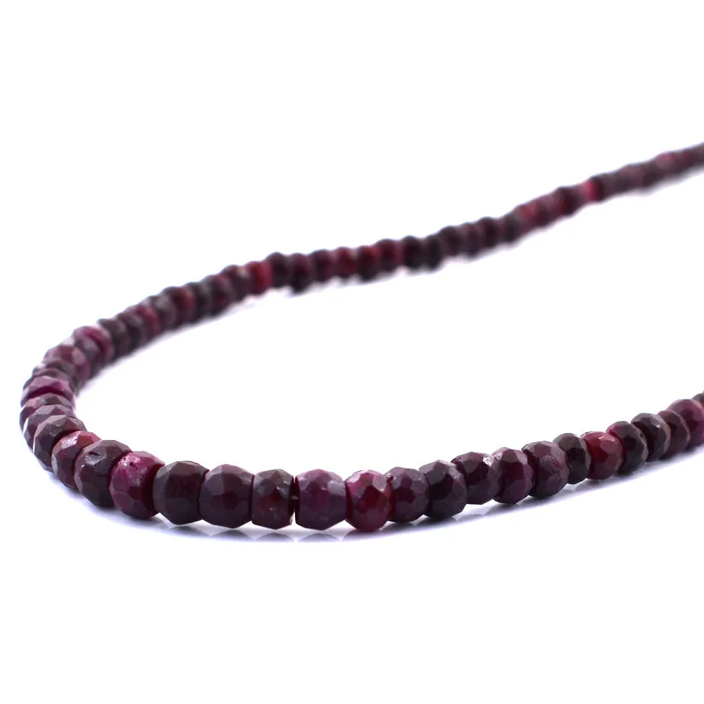 73 Ct Certified Natural African Ruby Gemstone Necklace, Great Shine & Luster