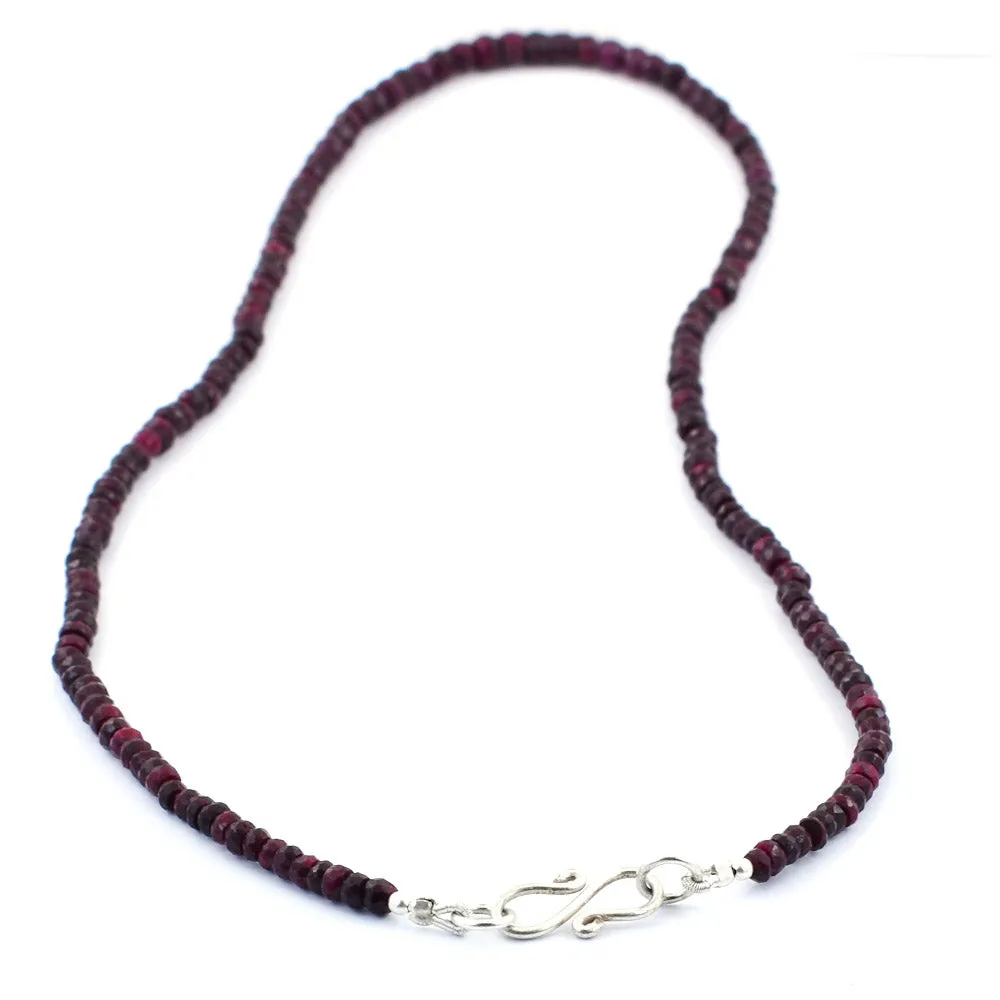73 Ct Certified Natural African Ruby Gemstone Necklace, Great Shine & Luster