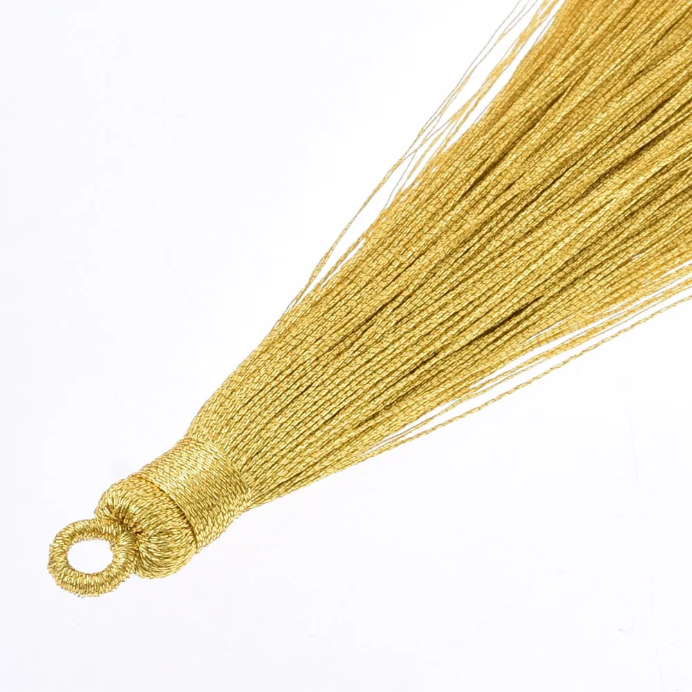 8.7cm Mini Polyester Gold and silver line tassels for jewelry making Necklace Earrings Gold,6pcs/lot