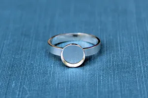 8mm Bezel Ring blank Style #3 Silver