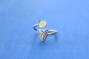 8mm Silver Chevron Wrap Bypass Adjustable Ring blank