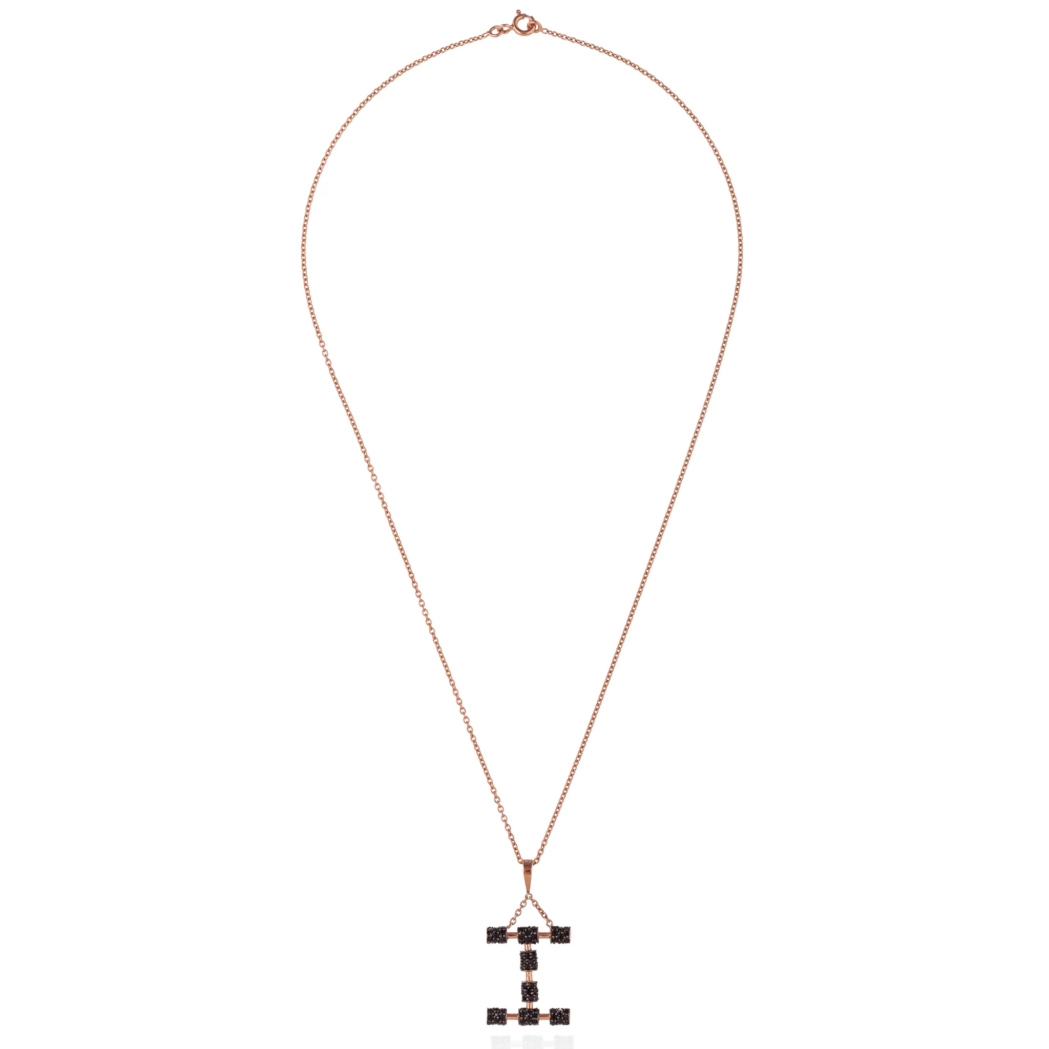 925 Silver Initial Necklace with Sapphire