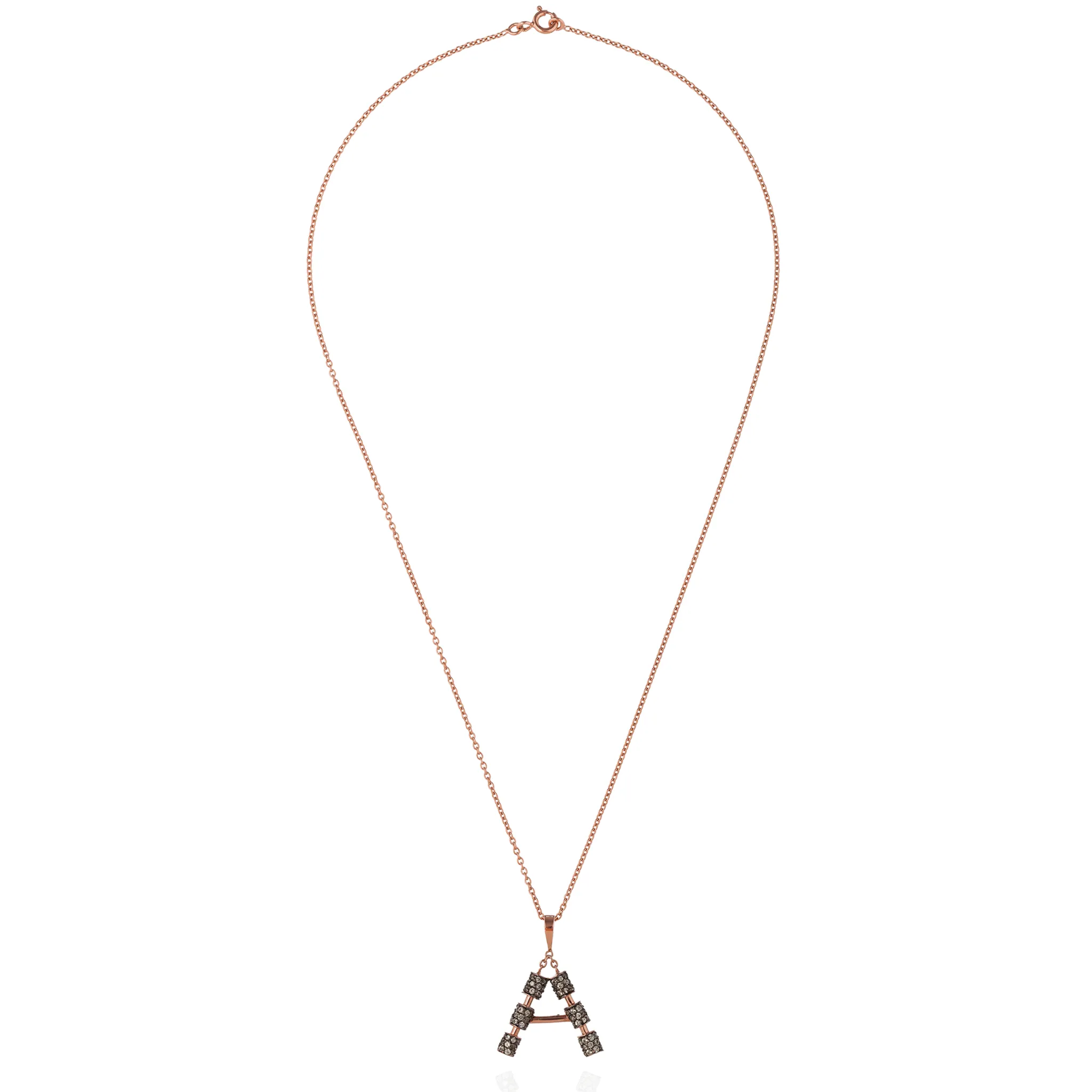 925 Silver Initial Necklace with Sapphire