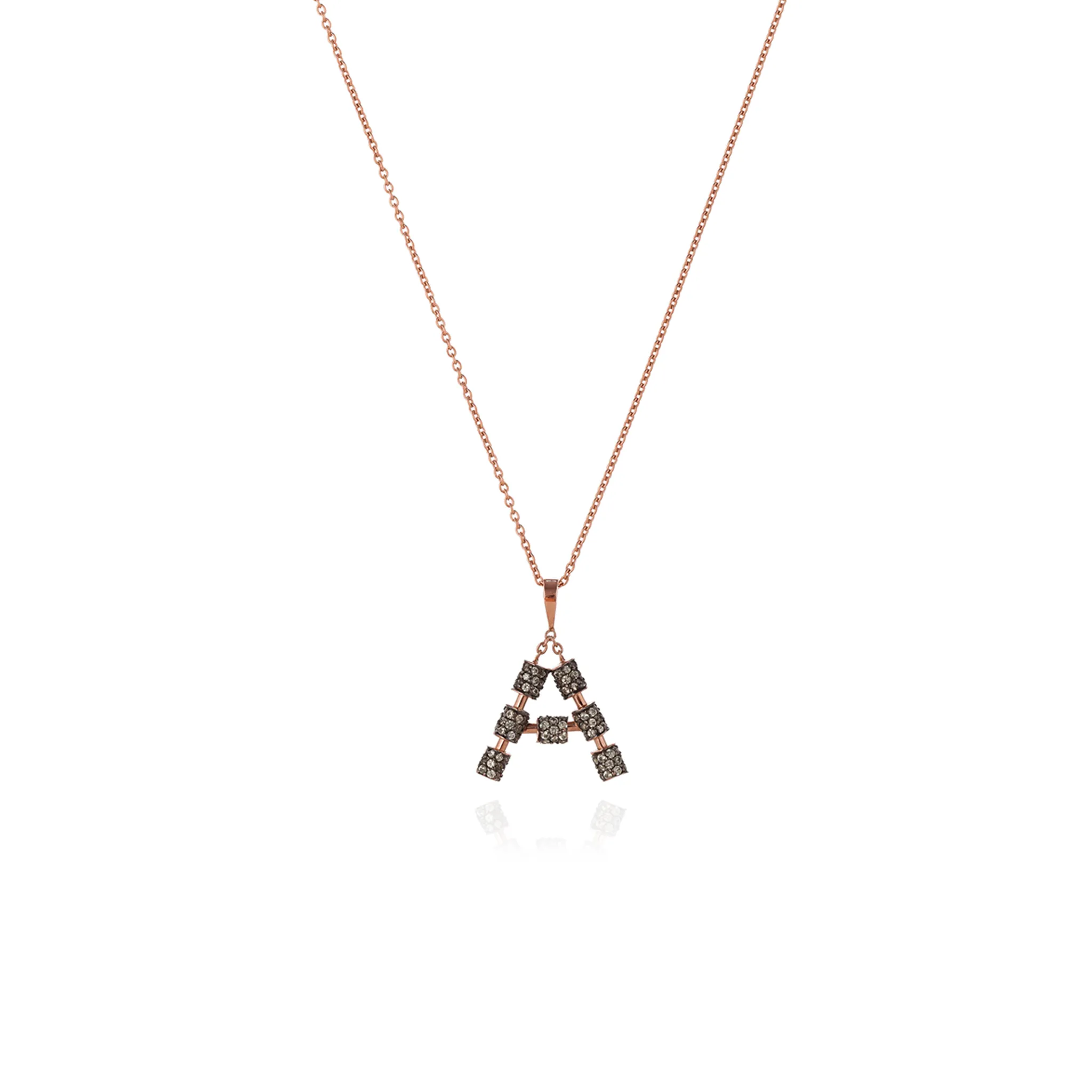925 Silver Initial Necklace with Sapphire