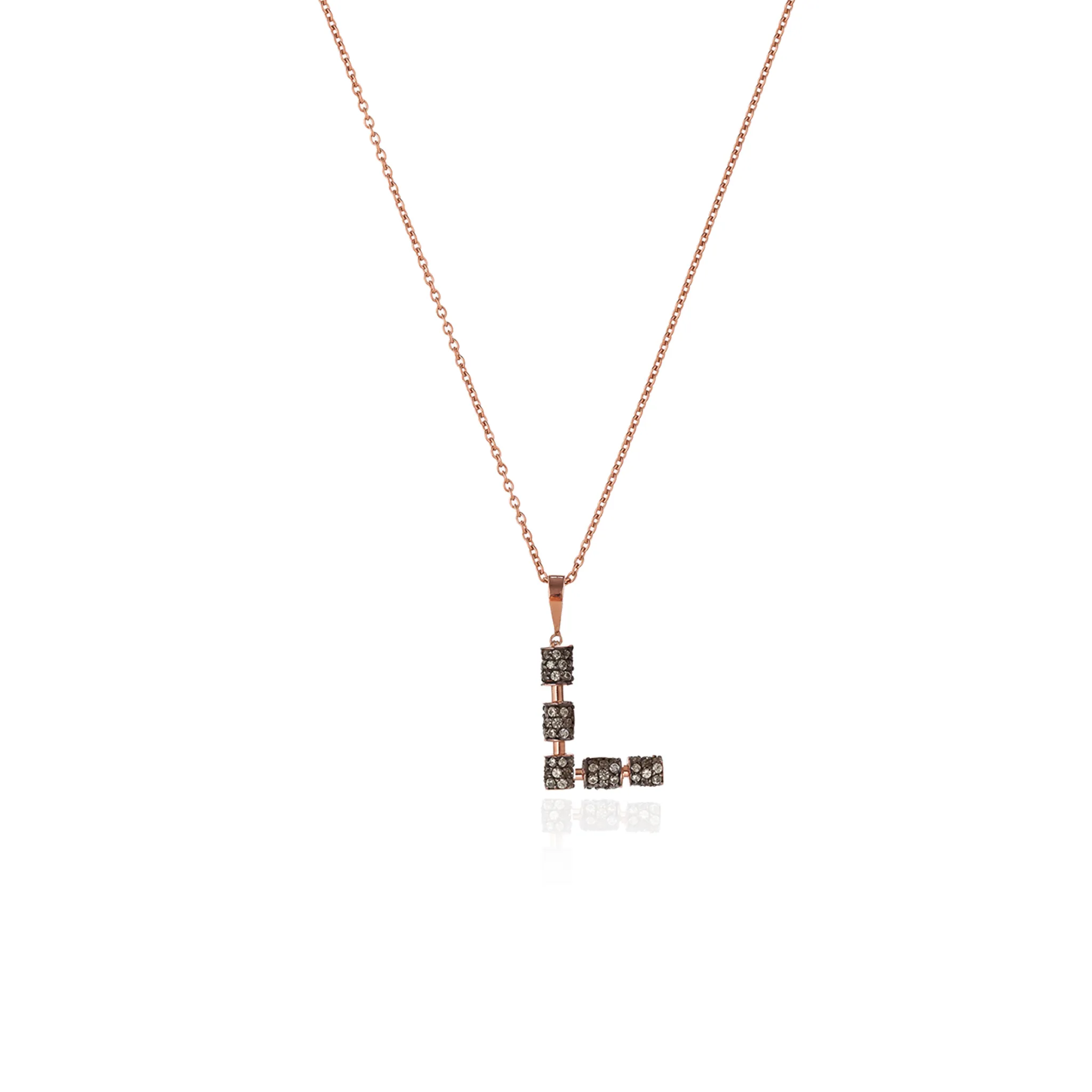 925 Silver Initial Necklace with Sapphire