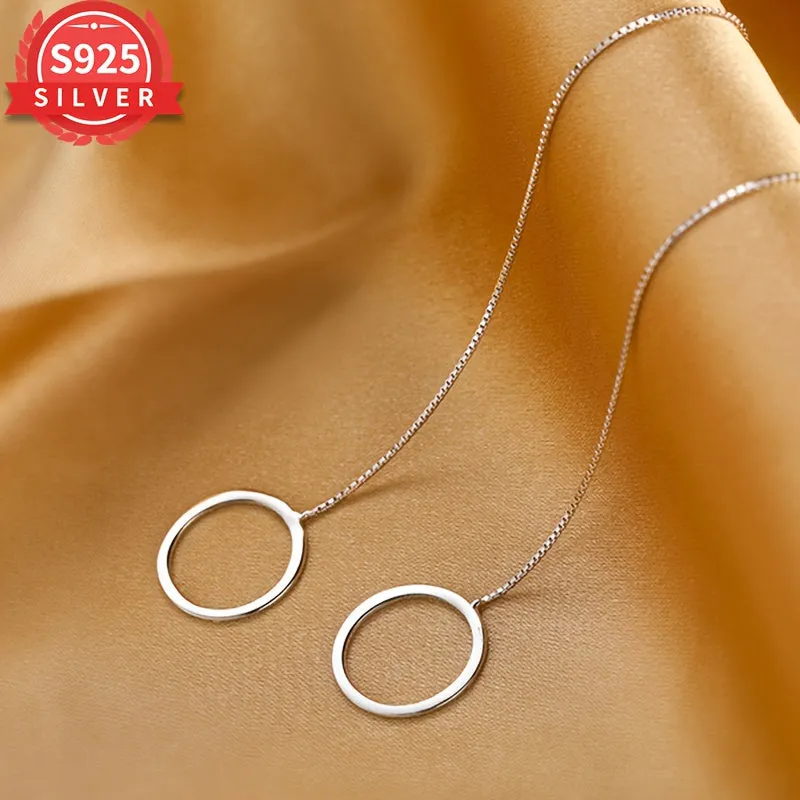 925 Silver Long Tassel Earrings 18K Gold Plated Hypoallergenic Jewelry