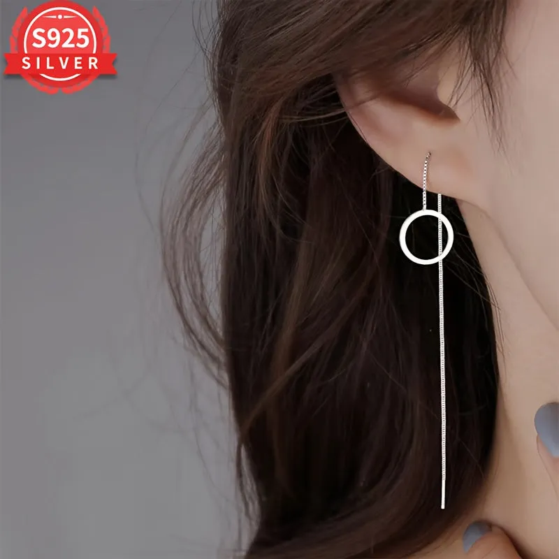 925 Silver Long Tassel Earrings 18K Gold Plated Hypoallergenic Jewelry