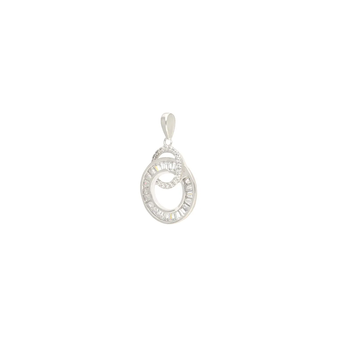 925 Sterling Silver Interlinked Halo Pendant