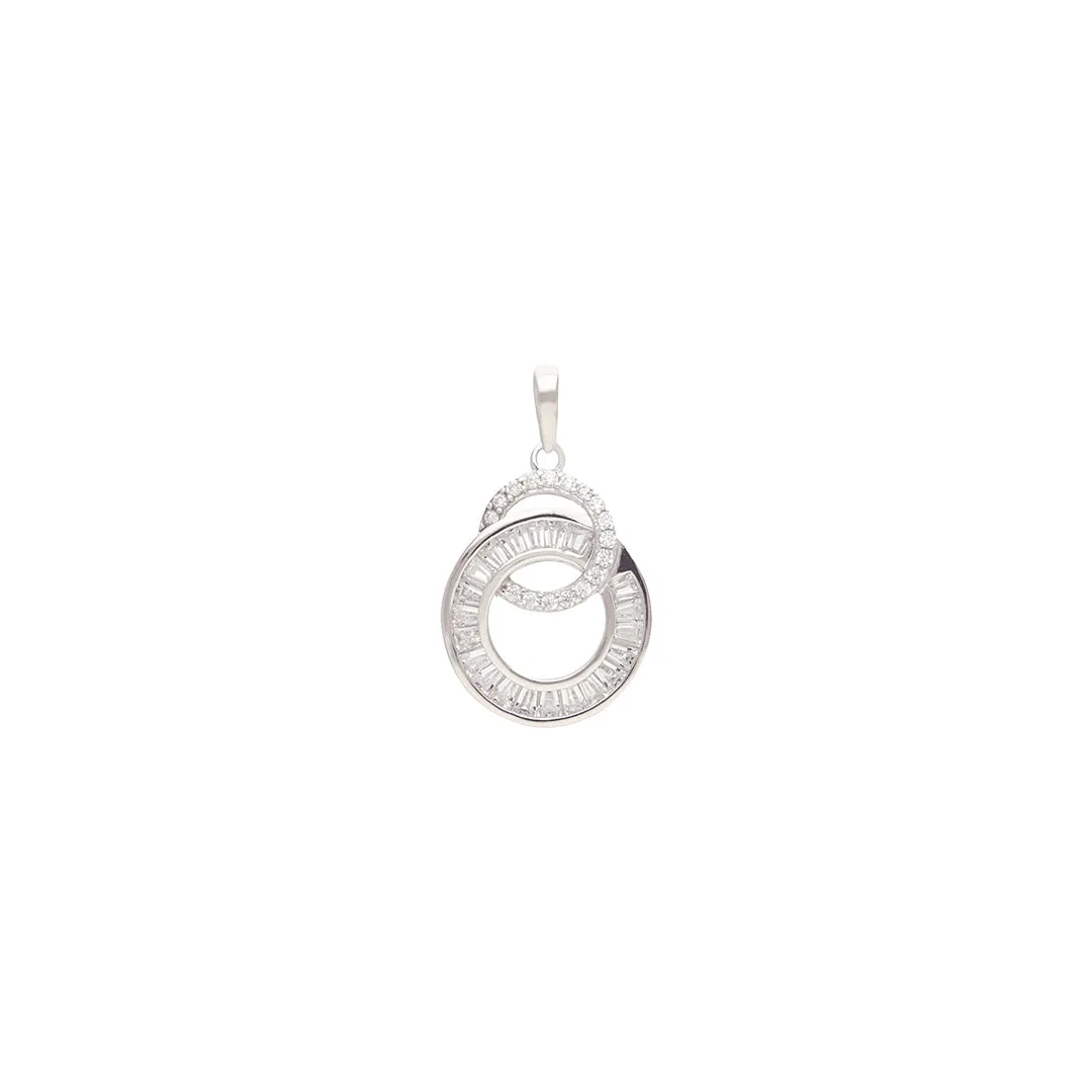 925 Sterling Silver Interlinked Halo Pendant