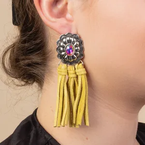 93105 - Squash Blossom Tassel Earrings - Yellow