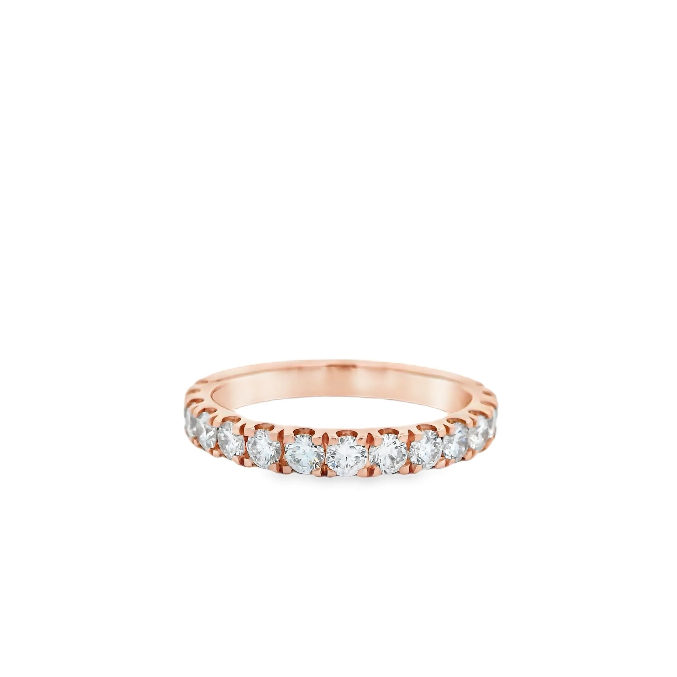 9ct Rose Gold Lab Grown Diamond Split Claw Eternity Band R-00092