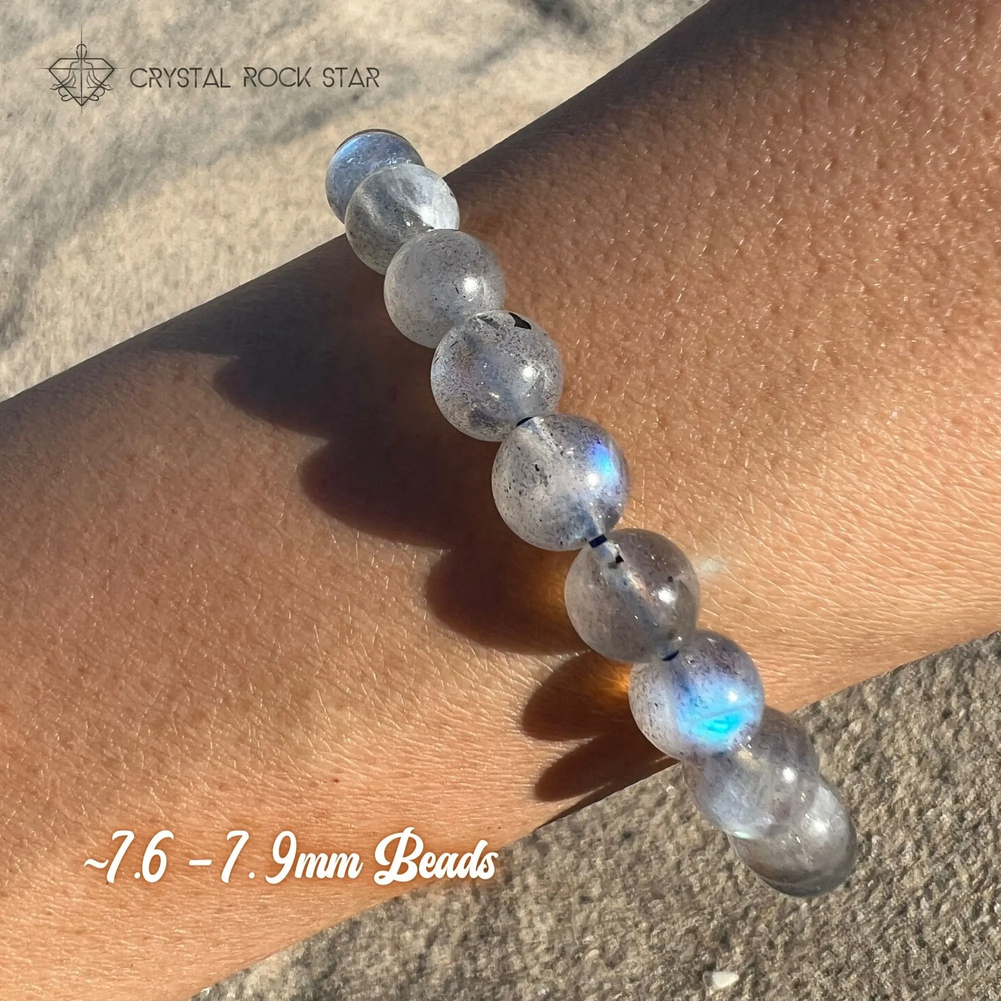AAA Labradorite Flashy Crystal Bracelet 8mm