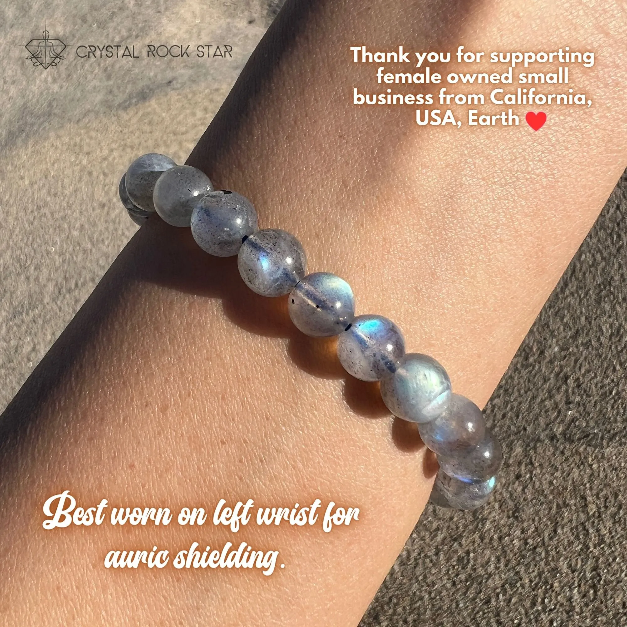 AAA Labradorite Flashy Crystal Bracelet 8mm